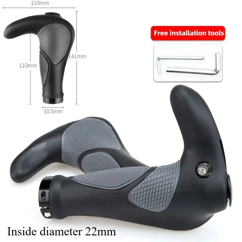 NEW Bicycle 14FB Grip Handlebar End Cap Aluminum Alloy Lock Mountain Handle Bar Grip Bike Anti-Skid Rubber Bicycle Skid-Proof Grips