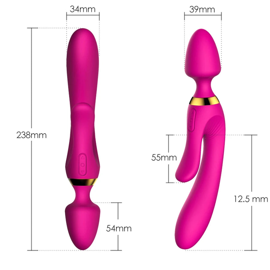 10 Speeds Powerful Vibrator Female Magic Wand Massager G Spot Clitoris Stimulator Dual motor Vibrator Sex Toys for Women Adult