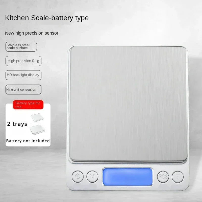 NEW 3KG Measuring Tools Kitchen Mini Pocket Digital Scale Gold Stainless Steel 3000g Precision Jewelry Electronics Scales Dining Bar