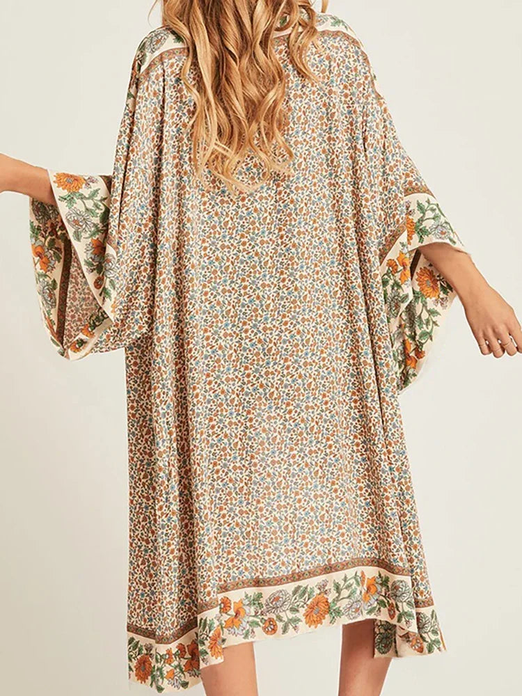 BRAND NEW 10 Colors/Patterns Luxury Beach Rayon Kimono Cover-Up Loose Swimsuit Cover Up Front Open Belt Kaftan Beach Pareo Dress Tunic Beach Wear
