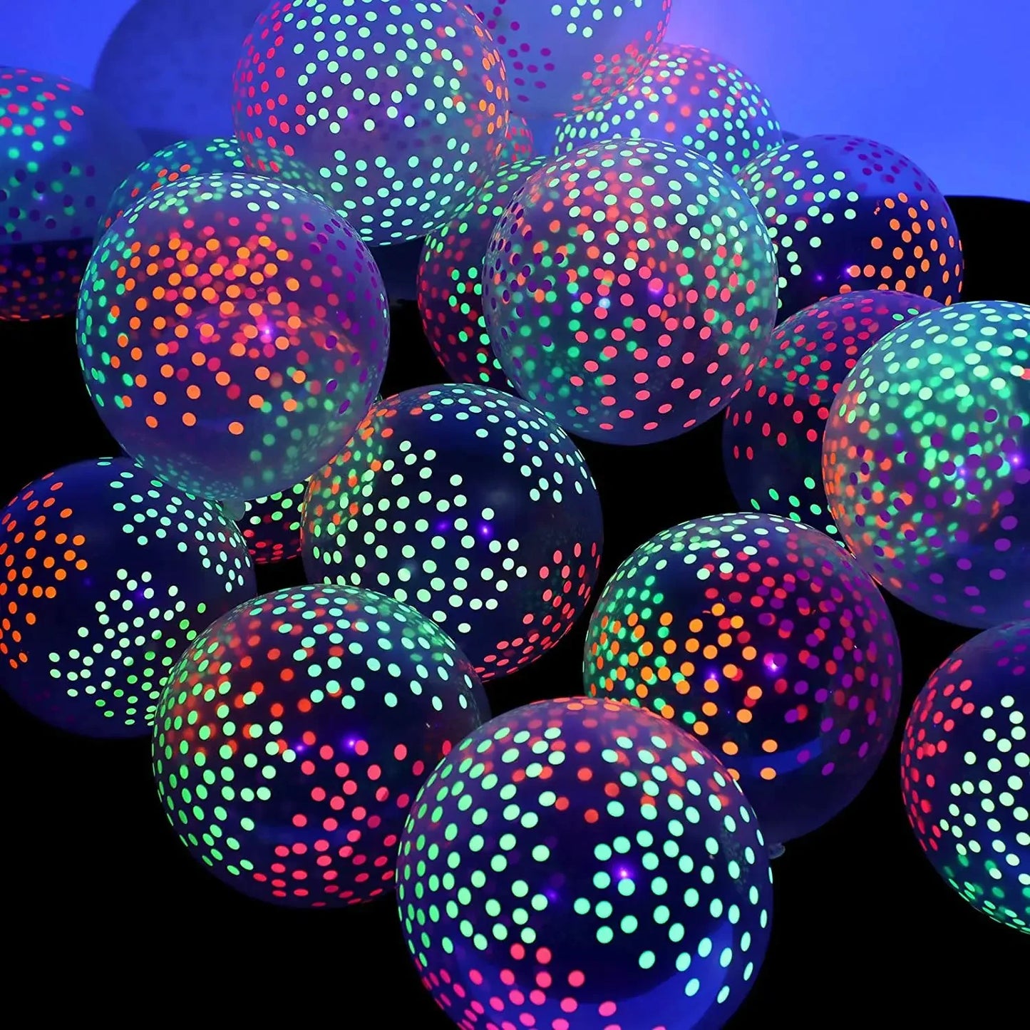 NEW 60PCS Set Happy Birthday Wedding Fluorescent Balloons Glow In The Dark Luminous Dots Latex Balloon For Birthday Wedding Party Decoration Gifts and Toys