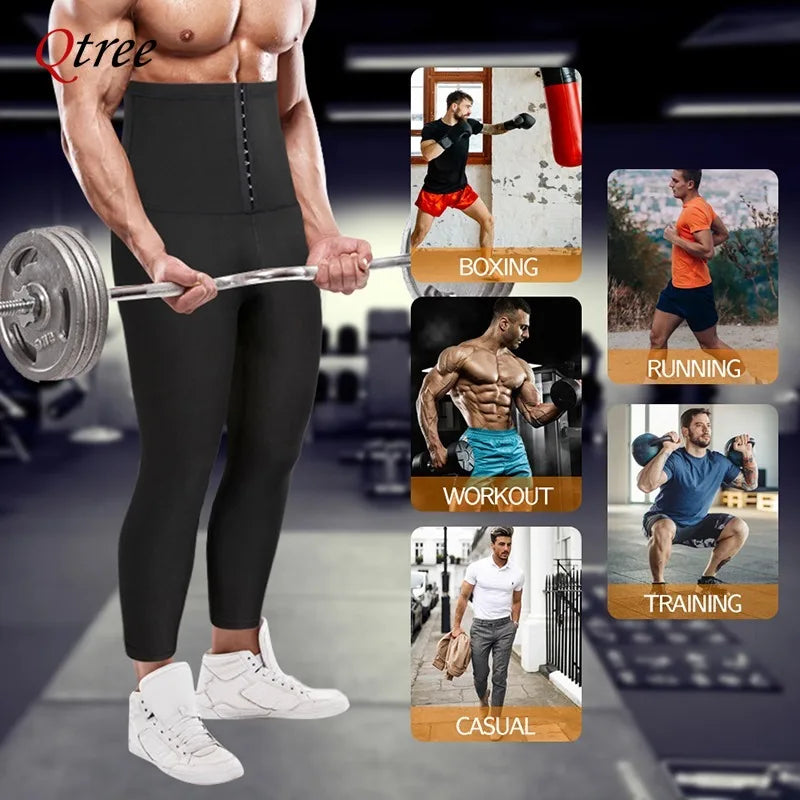 NEW Arrivals S-5XL(100Kg+) Plus Size Slimming Body Shaper Men Tummy Control Shorts Lose Weight Thermal Sauna Sweat Half Pants Burns Fat Abdomen Reducer Fitness Sports Apparel Supplies