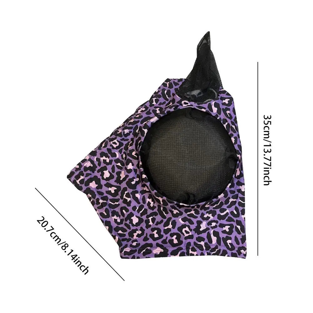 Horse Fly Face Cover Leopard Pattern Equestrian Supplies Comfortable Breathable Anti-Mosquitoes Cover Horse Care Product