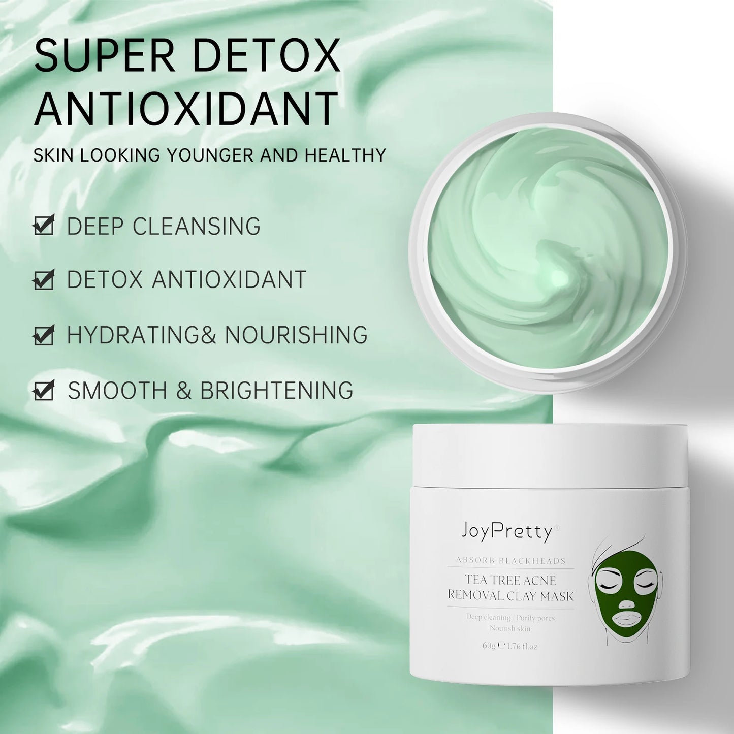 NEW Arrivals TEA Tree Facial Mask Oil Control Shrink Enlarged Pores Blackhead Remover Nourishing Face Clay Mask Korean Skin Care Supplies Home Ladies Beauty Salon SPA Products