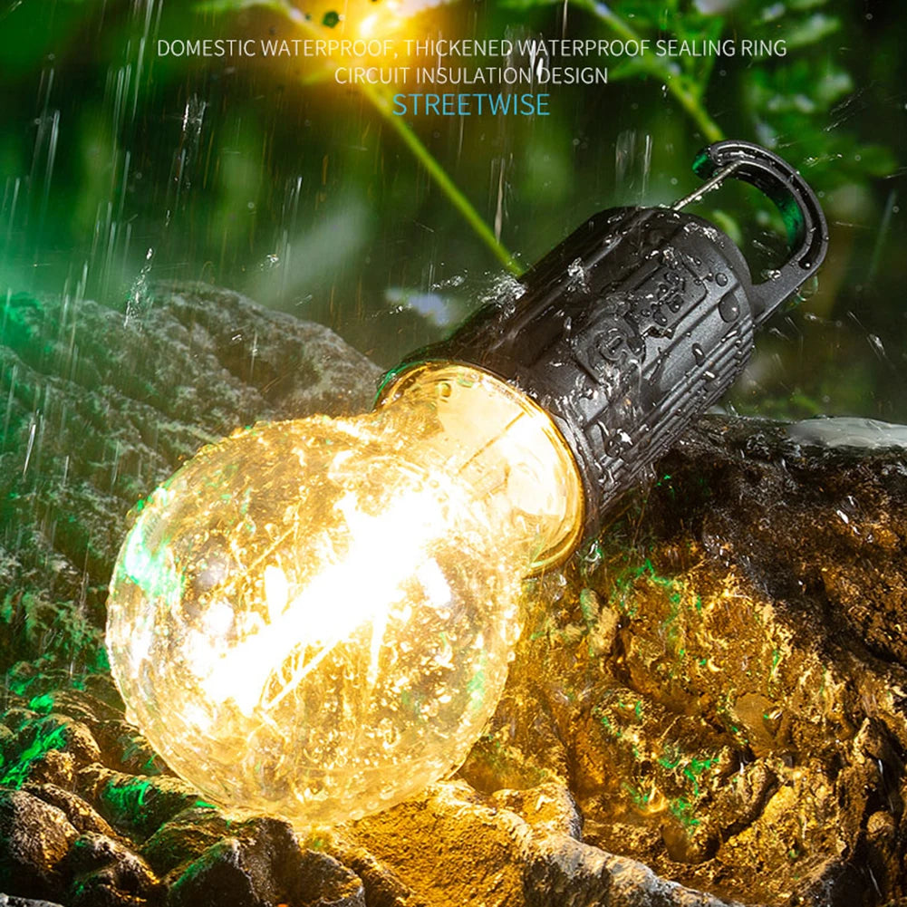 3 Modes LED Camping Light USB Rechargeable Lantern Waterproof Outdoor Flashlight Tent Light with Hook Portable Handheld Lamp