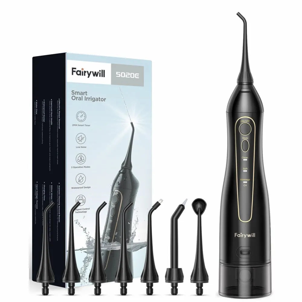 Electric Water Flossers Oral Irrigator Rechargeable Portable Dental 3 Modes Set Water Tank for Teeth 300ML Waterproof Teeth Cleaner