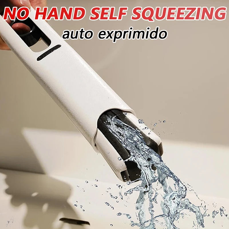 NEW Arrivals 2PCS + 3 Replacement Head Set Mini Mop Self Squeeze Mop Powerful Folding Household Clean Tools No Hand Wash Strong Absorbent Mop for Bathroom Kitchen Desktop