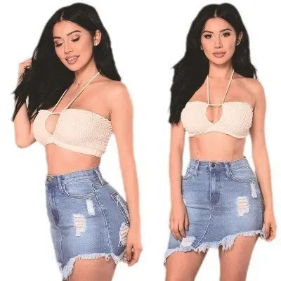 NEW Arrivals S-2XL Sexy Asymmetrical Denim Mini Skirt for Women Summer Cotton Short Skirts Wish Hot Sale New Style Casual Female Streetwear Clothing