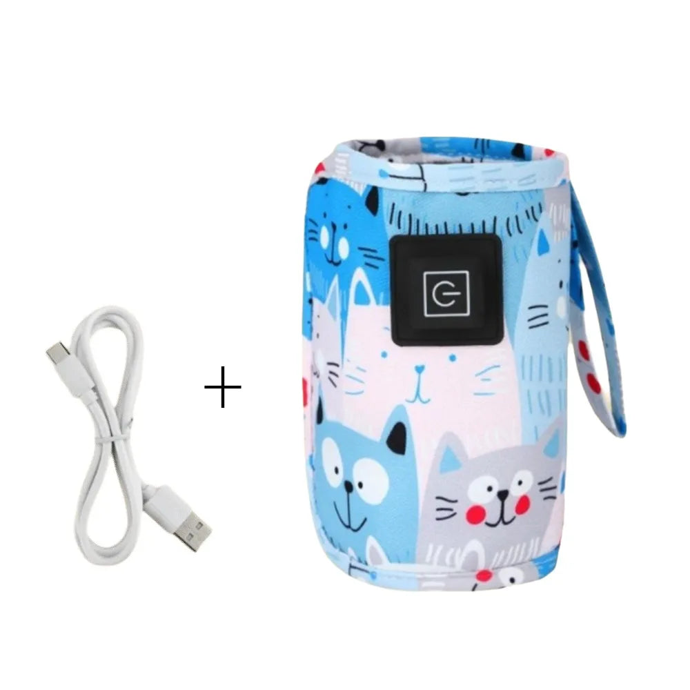 Electric USB Powered Baby Milk Warmer Portable Size For Milk Water Portable Bottle Heater Insulated Design Winter Use Outdoor Travel Stroller Bag