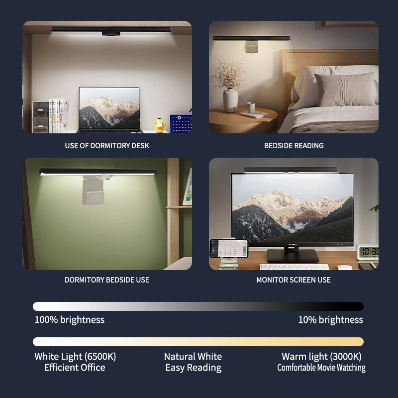 NEW Arrivals 30CM Screen LED Bar Desk Lamp PC Computer Laptop Screen Lamp Hanging Light Bar Table Lamp Office Study Reading Light For LCD Monitor