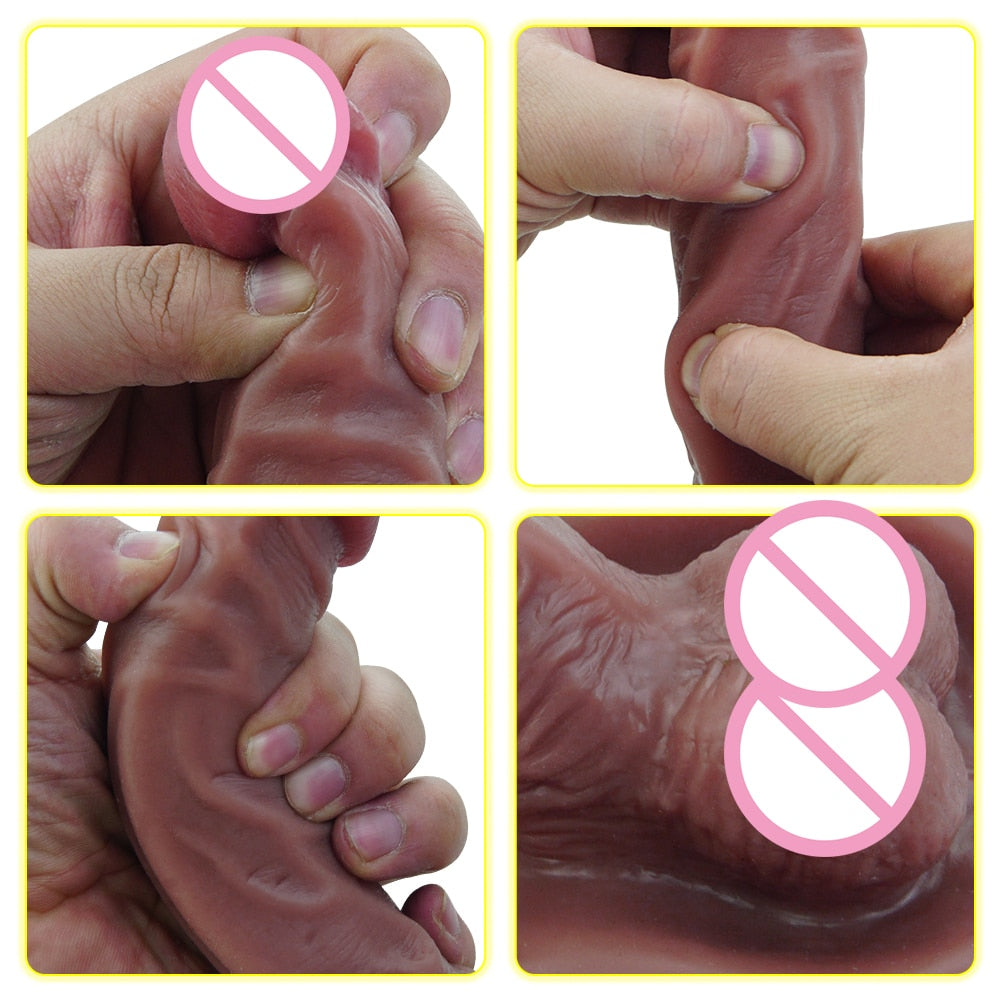 Silicone Fake Penis for Female Realistic Didlo Adult Sex Toys Anal Butt Plug Erotic Big Dick with Suction Cup