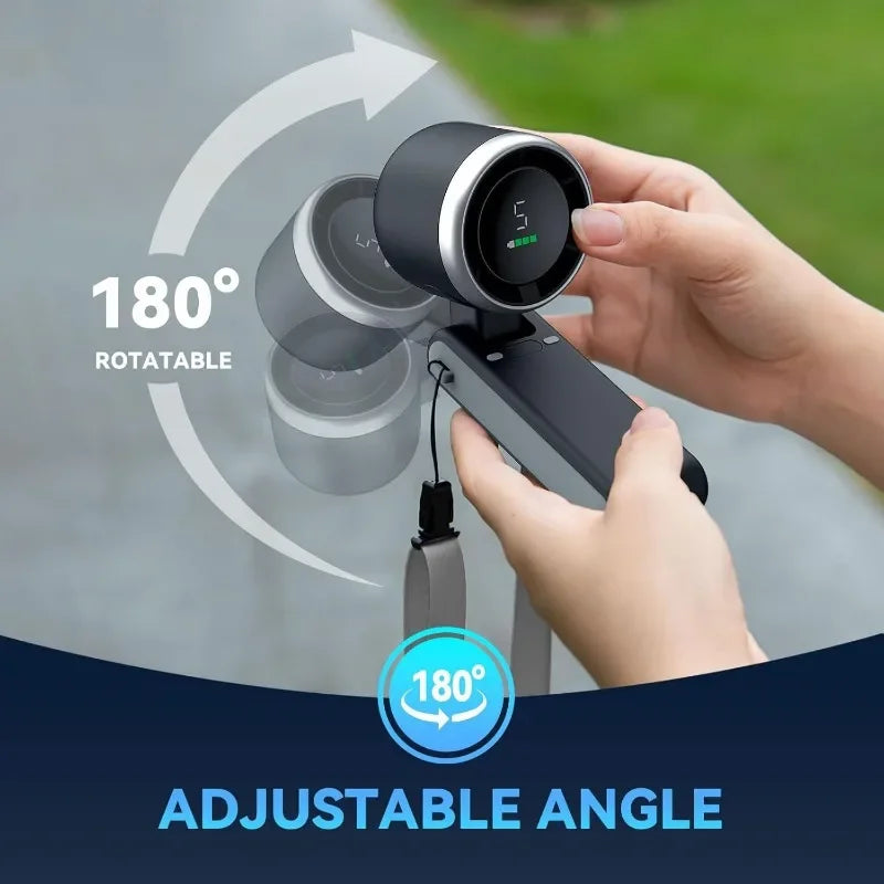3 in 1 Wireless Fan, 5-Speed, 3600mAh Powerful Turbo Air Cooler Foldable Portable High Winds Rechargeable Lithium Battery, USB Charging, Outdoor Transport Travel Mini Fan Air Cooling Supplies.