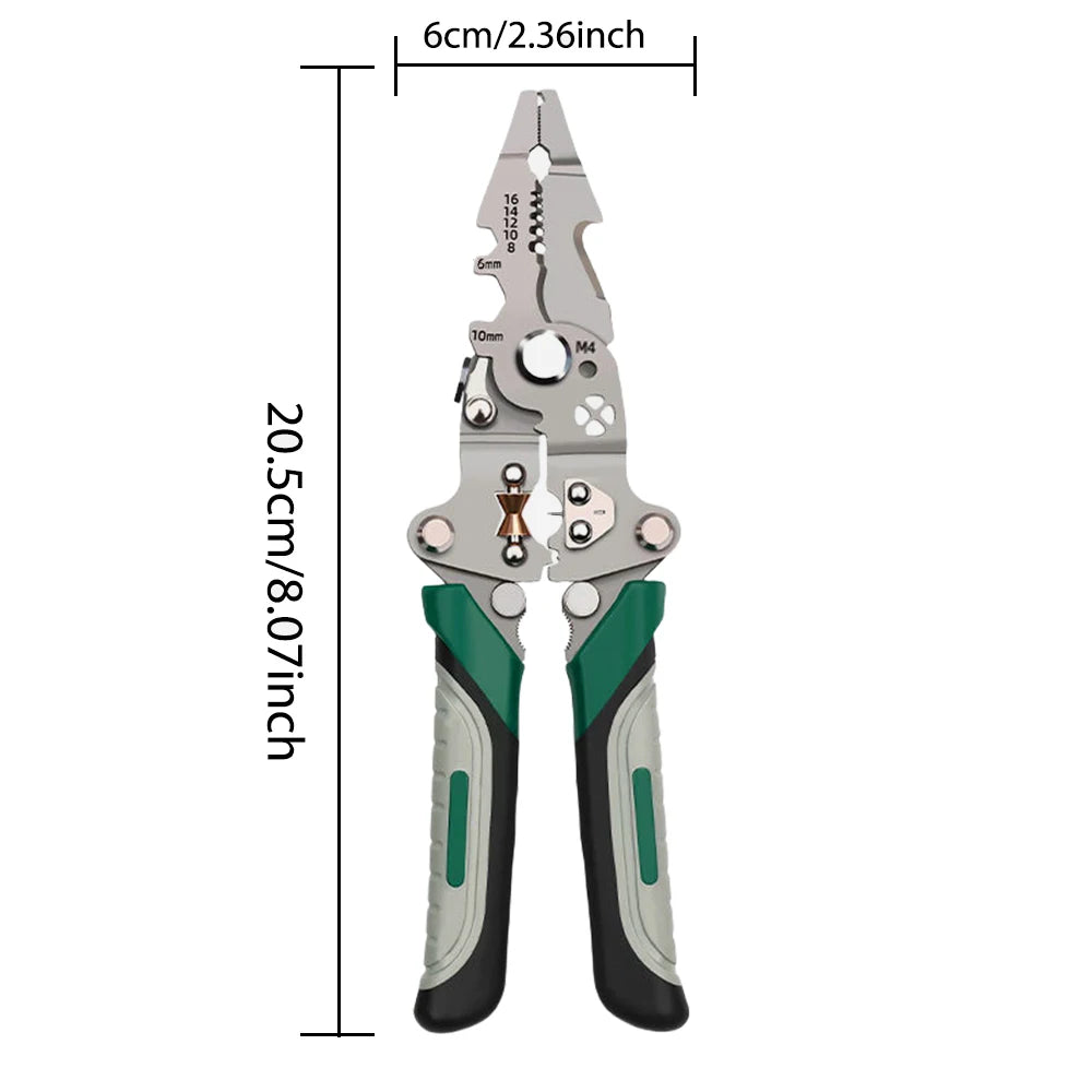 NEW Arrivals Foldable Wire Stripper, Pulley Design Multi-Function Electrician Wire Splitter Wire Winding Pliers Crimping Pliers Hand Tool