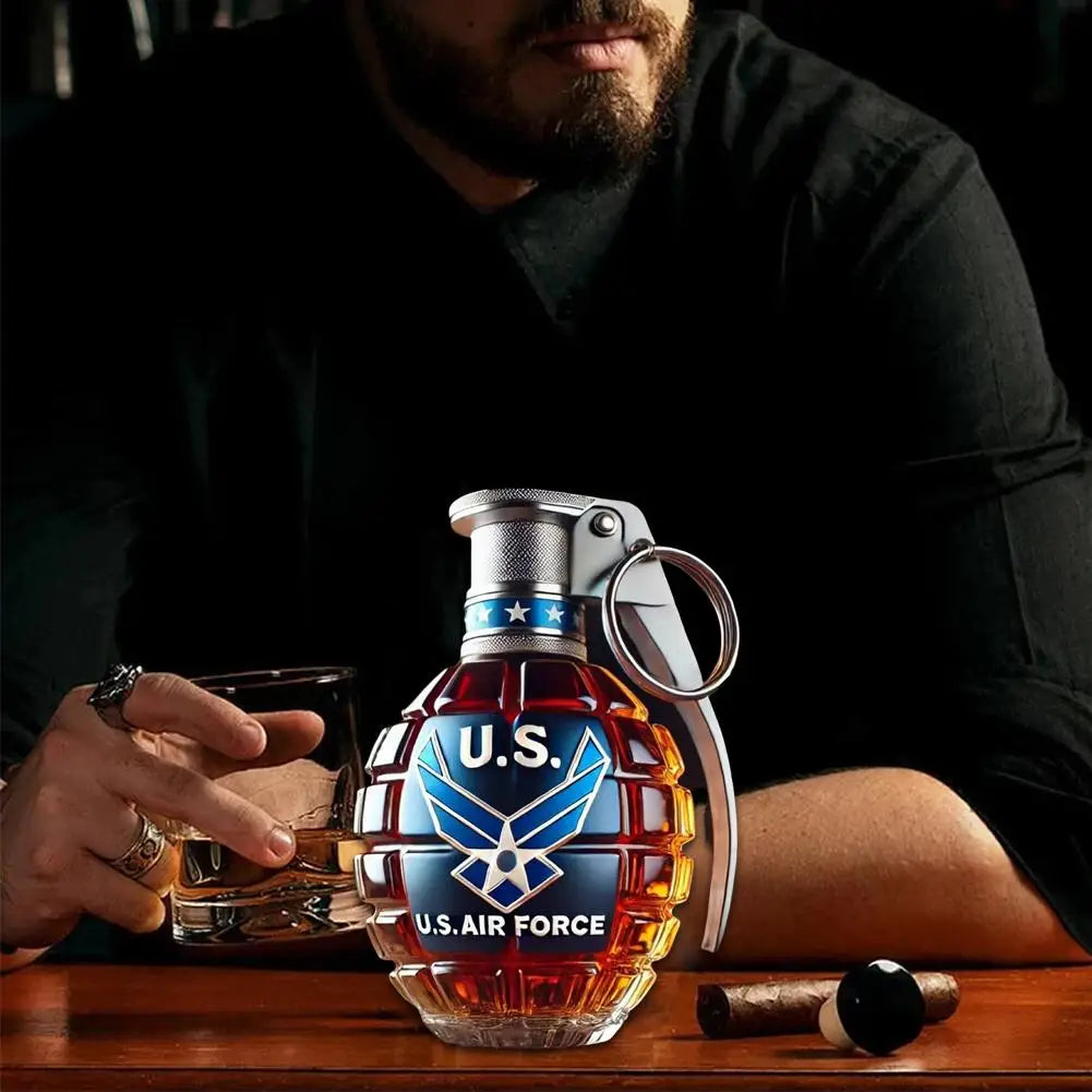 NEW Military Hand Whiskey Bottle Engraved Hand Shape Whiskey Glass For Bar Office Home Decor Wine Cocktail Bottle Statue Decoration