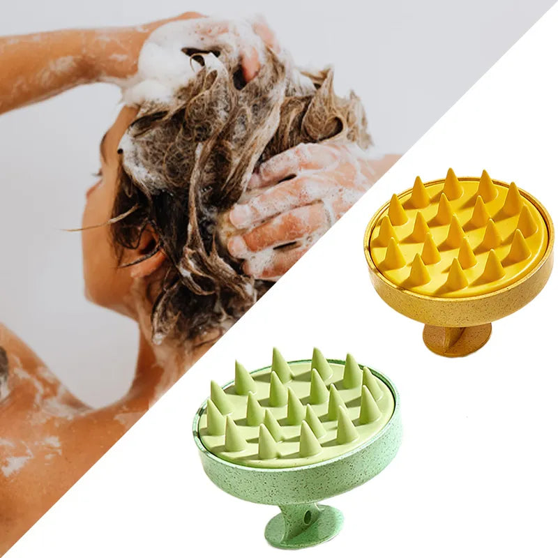 Alwafore Wet and Dry Scalp Massage Brush Head Cleaning Adult Soft Household Bath Silicone Shampoo Brush Massage Comb