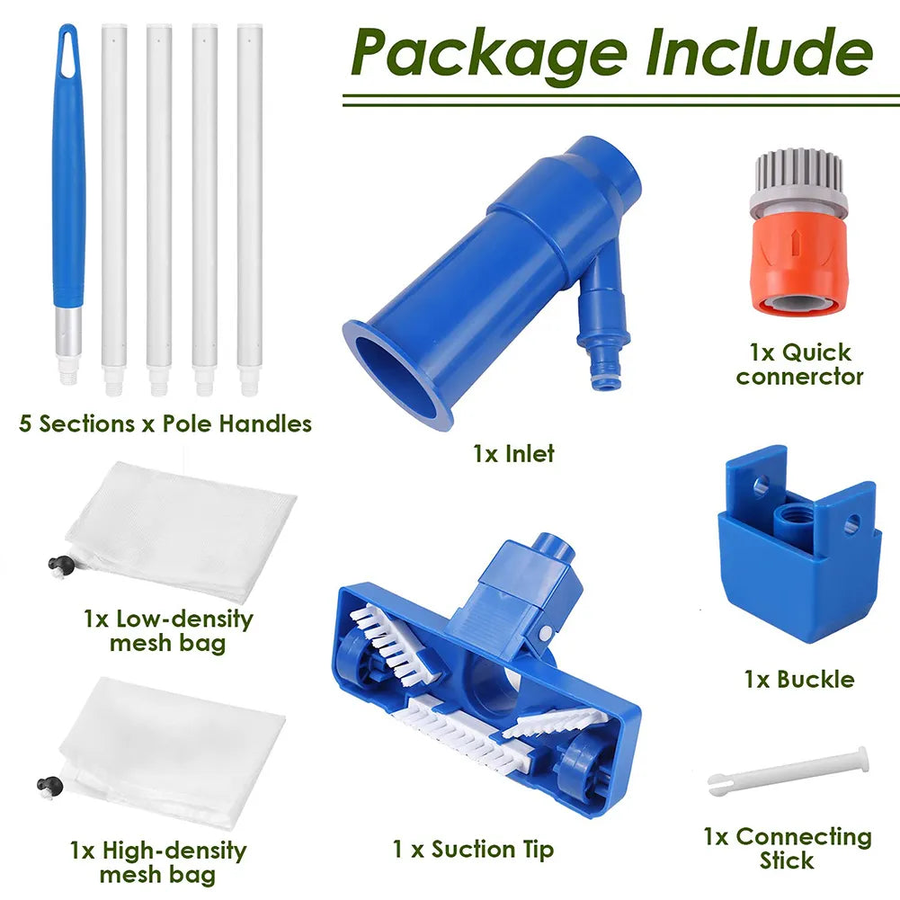 Portable Swimming Pool Vacuum Cleaner Cleaning Tool Disinfect Suction Head Pond Fountain Pool Vacuum Cleaner Brush with Handle