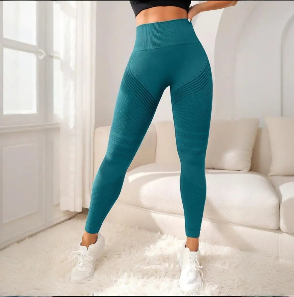 NEW Arrivals 5 Colors Sports Pants With Sexy Lines Lifting Buttocks Sports Tight Pants Women's High Waisted Elastic Fitness Pants Running Yoga Pants