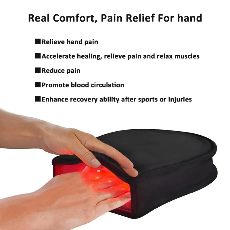 Red & Infrared Light Therapy Device For Hand Arthritis Fingers Pain Relief 660NM Red Light 850NM Near Infrared Mitten Glove
