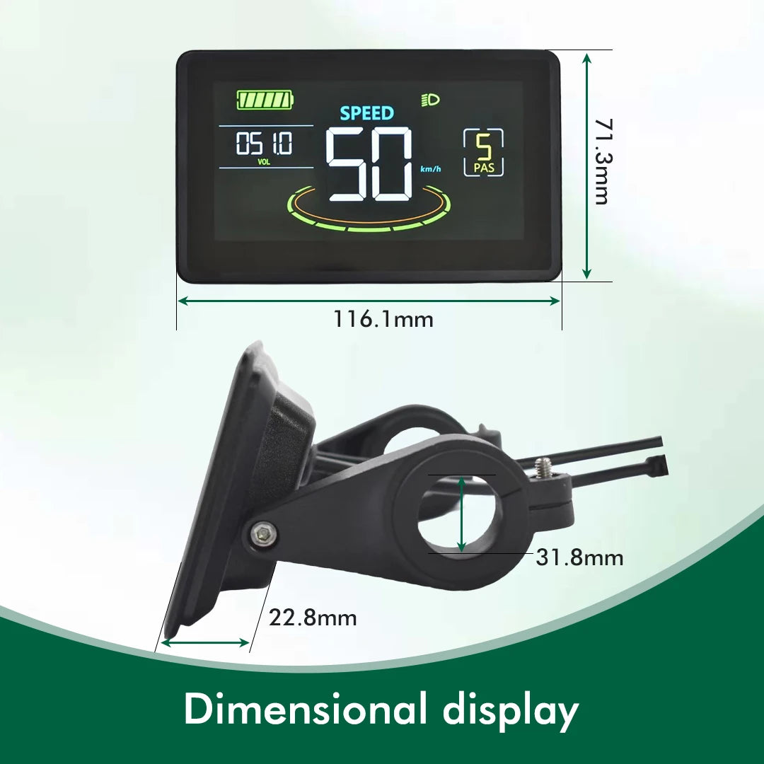 NEW Arrivals UART2 H6C Bicycle Colorful Computer Mountain Bike Large Screen LCD Cycling Computer Odometer Accurate Waterproof Bicycle Display