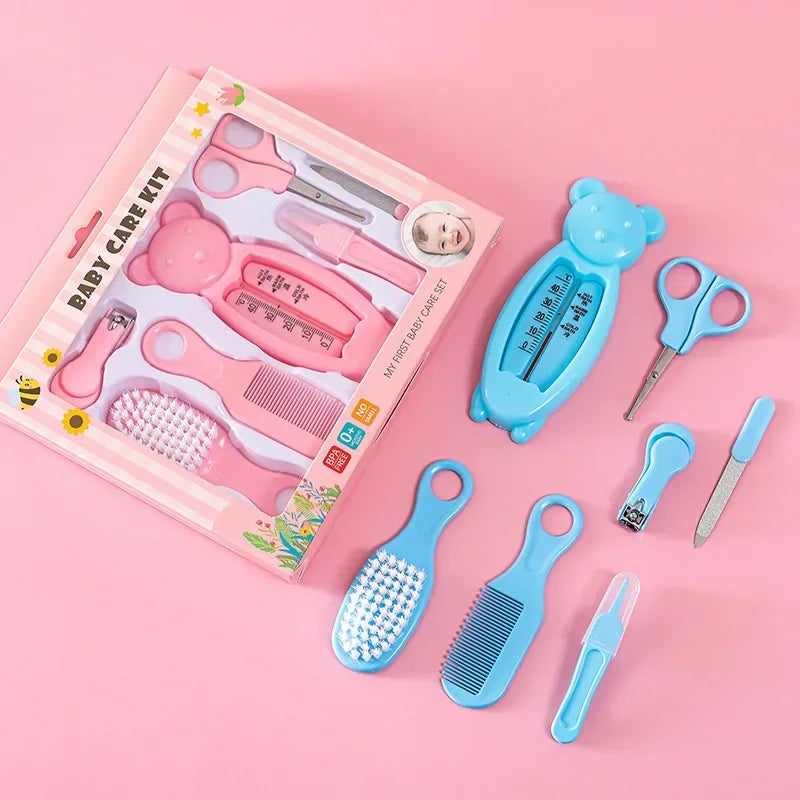 NEW 7PCS Set Brushes, Baby Safety Nail Clippers, Baby Care Set of Infant Water Temperature Gauge Combination Set, Convenient and Safe Babies Hygiene Tools Personal Care Supplies