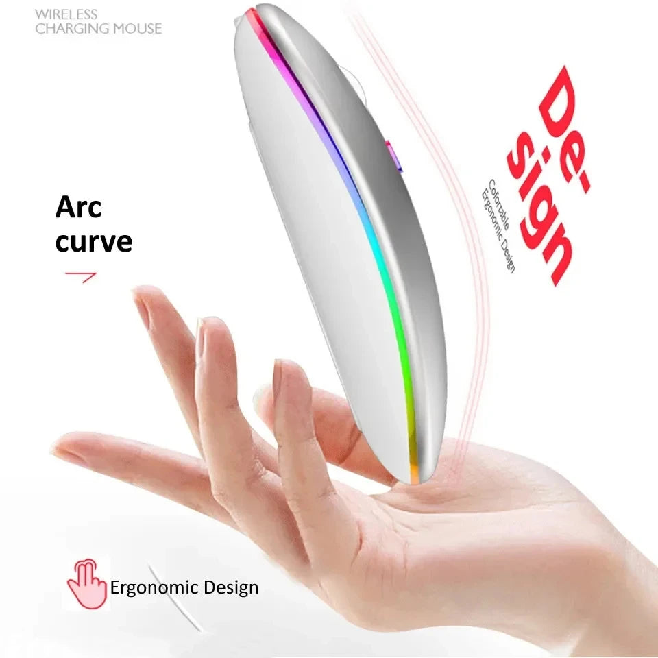 NEW Wireless Mouse Rechargeable Silent LED Backlit Mice PC Laptop Computer Mouse 2.4Ghz Receiver Bluetooth Dual Mode Optical Mice Computer Accessories Electronic Supplies