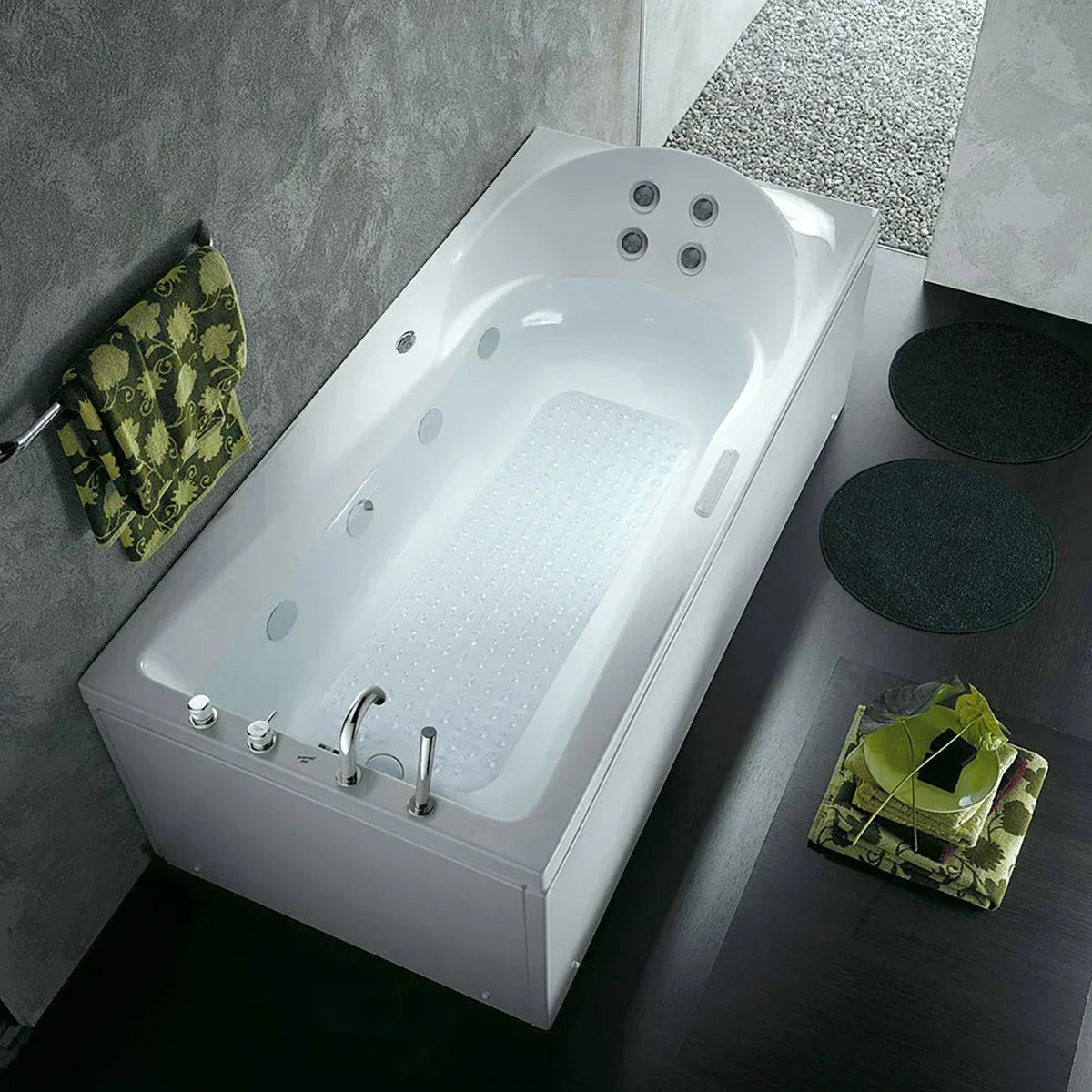 NEW Arrivals 3 Colors 40*100cm Anti-Slip Bathtub Mat PVC Large Bathtub Safety Shower Bathroom Bathtub Mat with Suction Cup Floor Mat Home Bathroom Accessories