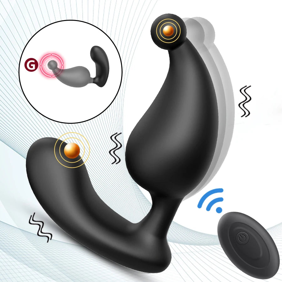 Anal Plug Vibrator Male Prostate Massage Wireless Control Silicone Butt Plug G-spot Stimulator Masturbator Sex Toys For Man/Gay