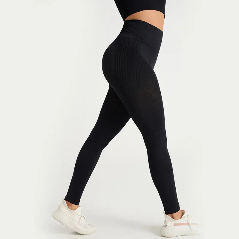 NEW Arrivals 5 Colors Sports Pants With Sexy Lines Lifting Buttocks Sports Tight Pants Women's High Waisted Elastic Fitness Pants Running Yoga Pants