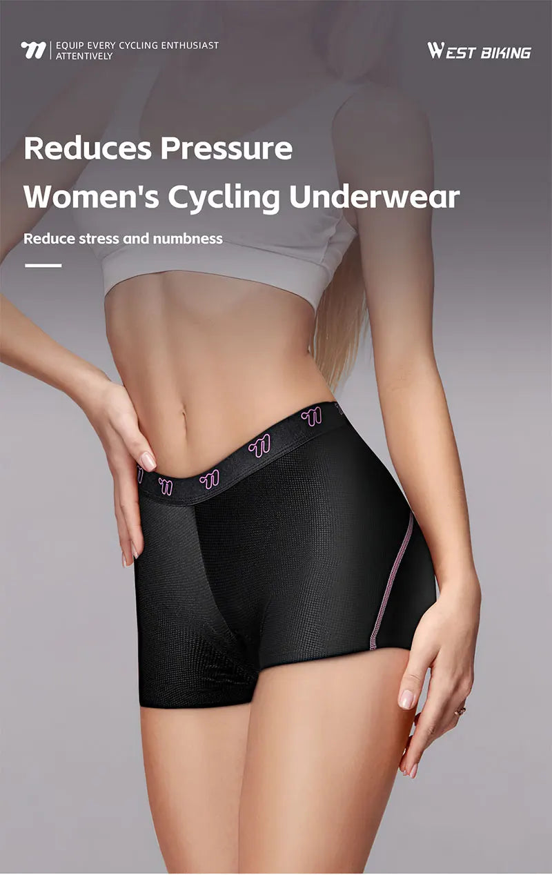 NEW Arrivals Sexy Summer Anti-Sweat Cycling Underwear Shorts Woman Comfort Breathable Underpants 3 Layer Pads Shockproof Bicycle Briefs MTB Road Bike Shorts Sports Apparel Accessories Clothing Suppplies