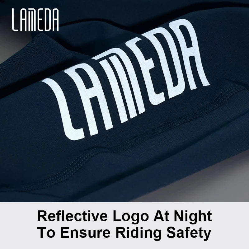 Original LAMEDA Women's Cycling Bib Pants Thicken Bike Trousers Leggings with Straps Spring Summer Bicycle Pants Padded Reflective MTB Clothing
