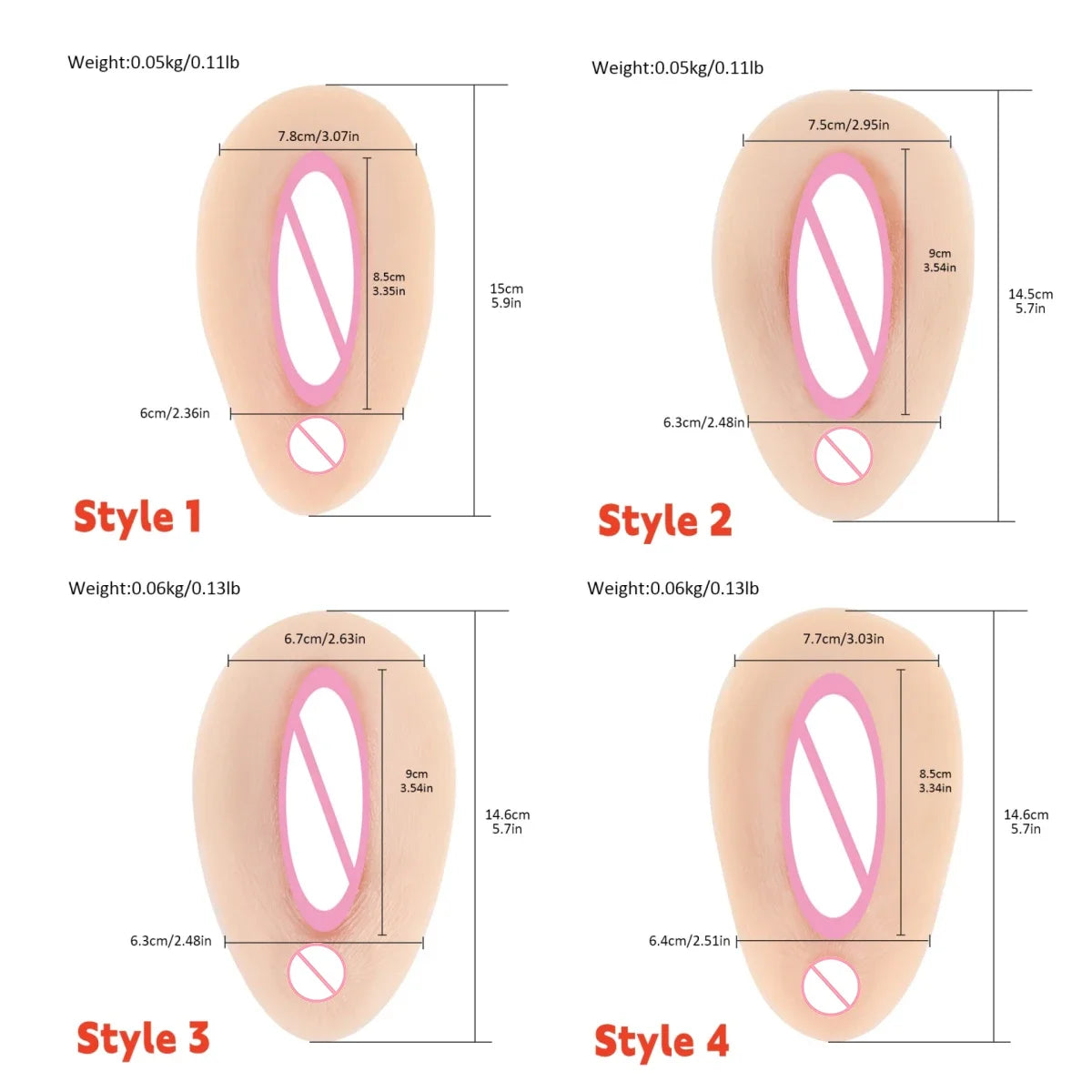 WANTES Realistic Silicone Hide Gaff Pussy Fake Vagina Pad with Beautiful Labia for Cosplay Crossdresser Transgender Drag Queen
