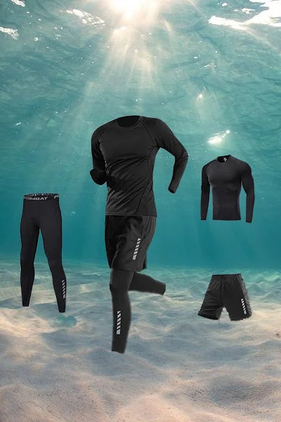 NEW Arrivals 4PCS Set S-3XL(100Kg+) Men's Swimsuit Full Body Sun Protection Long Sleeve Short Sleeve Pants Boys Swim Shorts Long Pants Swim Top Surf Snorkeling Suit Beachwear Sets Sports Apparel Supplies