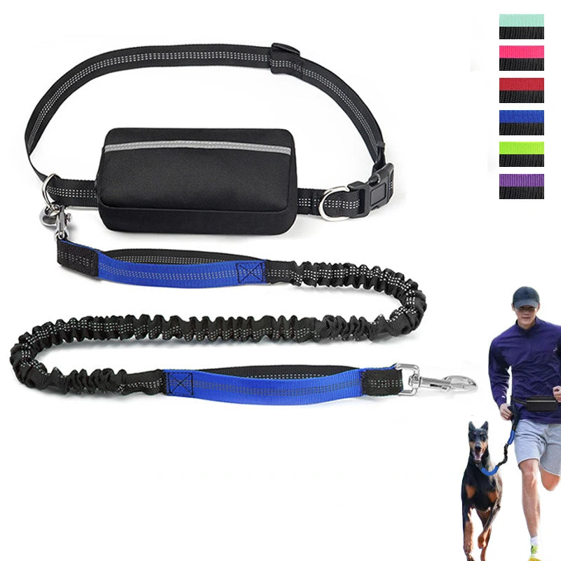 NEW Arrivals 2 in 1 Set Multifunctional Sports Waist Bag Extended Hands Free Leash Adjustable for Dog Outdoor Walking Hiking and Leash Pet Running Leash with Waist Bag Pets Supplies