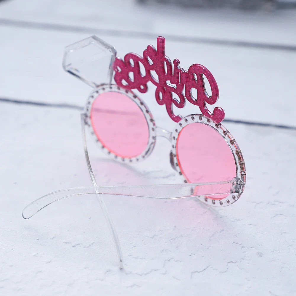 NEW Arrivals 1Pcs Bride To Be Groom Glasses Bling Diamond Bride Sunglasses Eye Decoration Bachelorette Hen Party Wedding Supplies Photo Props