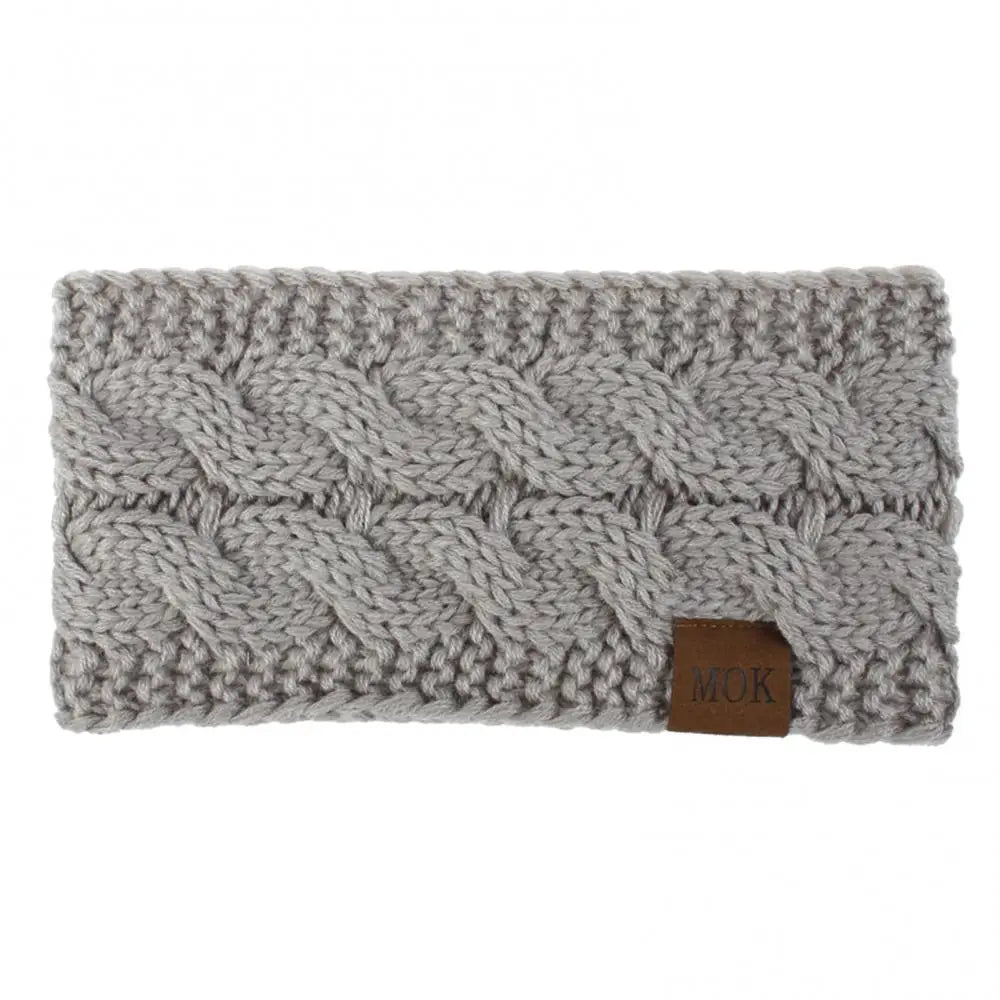 NEW Arrivals 12 Colors Winter Thicken Knitting Woolen Yarn Wide Headband For Women Plush Lined Headwrap Turban Hairbands Keep Warm Female Ear Warmers