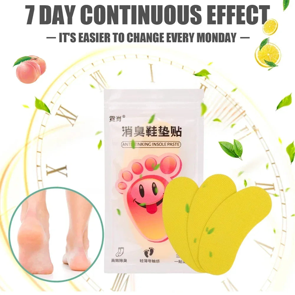 NEW Arrivals 120PCS Set Korean White Tea/Lemon/Peach Juice Shoes Sports Sneakers Deodorant Sweat-Absorbing Sticker Deodorant Foot Odor Deodorant Sneaker Smell Fresh Insole Sterilization Sticker Shoes Accessories