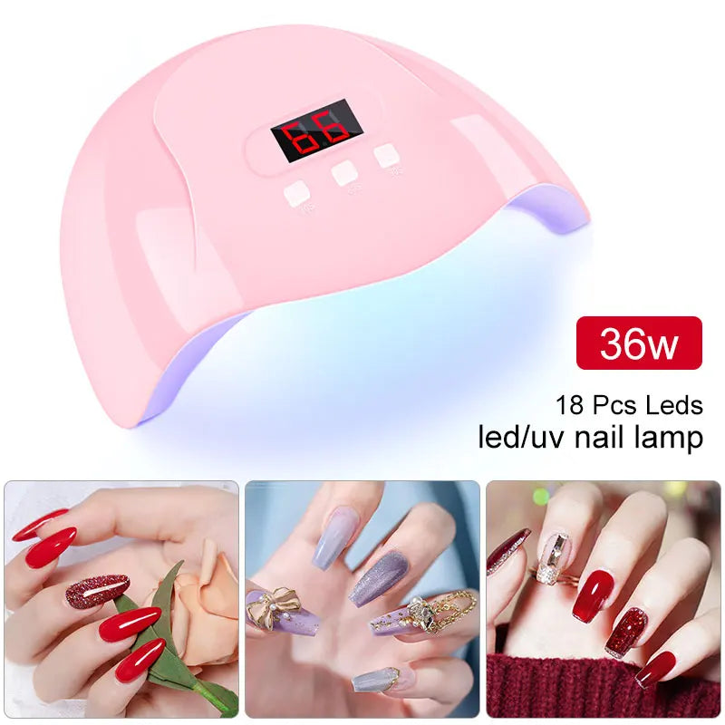Hot Nail Dryer Machine Portable USB Cable Home Use Nail Lamp For Drying Curing Nails Varnish with 18pcs Beads UV LED Lamp