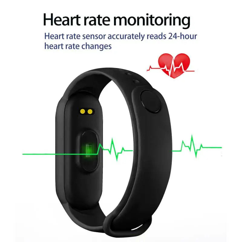 M6 Smart Watch Men Women Fitness Smart Bracelet Sports Band Heart Rate Blood Pressure Monitor Waterproof Multi-function Watches Accessories Products Electronics Sports Supplies