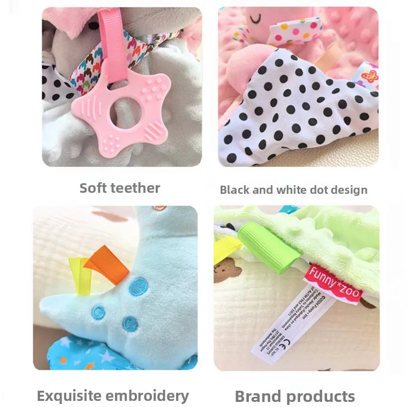 NEW Arrivals Baby Elephant Security Blanket with Silicone Teether Organic Cotton Comforter Infant Shower Gifts Baby Soothing Towel Babies Apparel Accessories Clothing Supplies