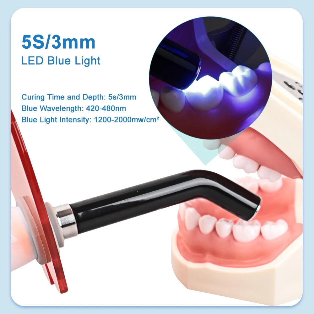 NEW Arrivals LED Light Curing Light Lamp (US Plug) Machine 2000MW Resin Cure Dental Equipment 5S/3mm Curing 2200mAh Battery 10W Wireless Cordless Instrument Teeth Pain Relief Treatment Health Care Supplies