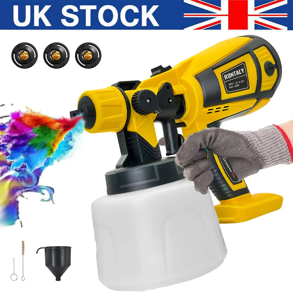 NEW Paint Sprayer Cordless Compatible for DeWalt 18V Battery Powered HVLP Power Spray Gun XR UK(Tool Only)