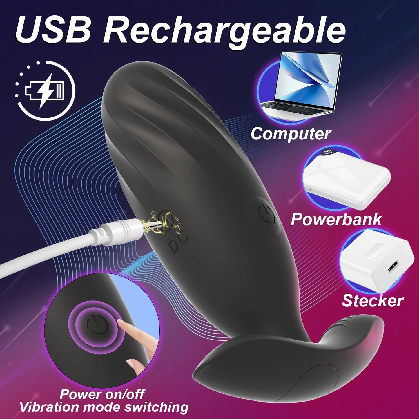 NEW Arrivals APP Remote Control Anal Spiral Pattern Vibrator Male Prostate Massager Wireless Bluetooth Butt Plug Dildo Adult Sex Toys for Gay Women Masturbation