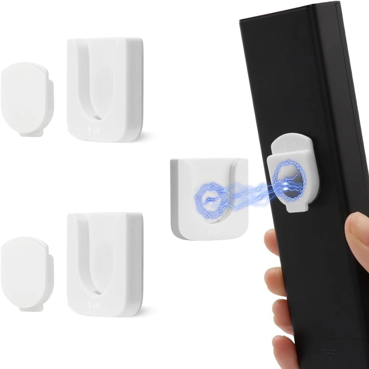 NEW 6PCS Set Remote Control Magnetic Hook Lock, Adhesive Wall Mounted Remote Control Storage Rack, No Punching Hook Home Electronic Accessories
