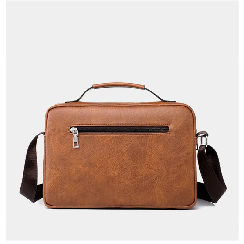 Leather Fashion Men's Shoulder Bag Portable Leather Handbag Business Briefcase Travel Man Crossbody Bags Brand High Quality Men Bags