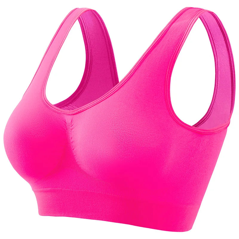 NEW Arrivals S-5XL Plus Size Women Sports Bra Large Size No Steel Ring Seamless Underwear Removable Chest Pad Running Sport Yoga Vest Bras