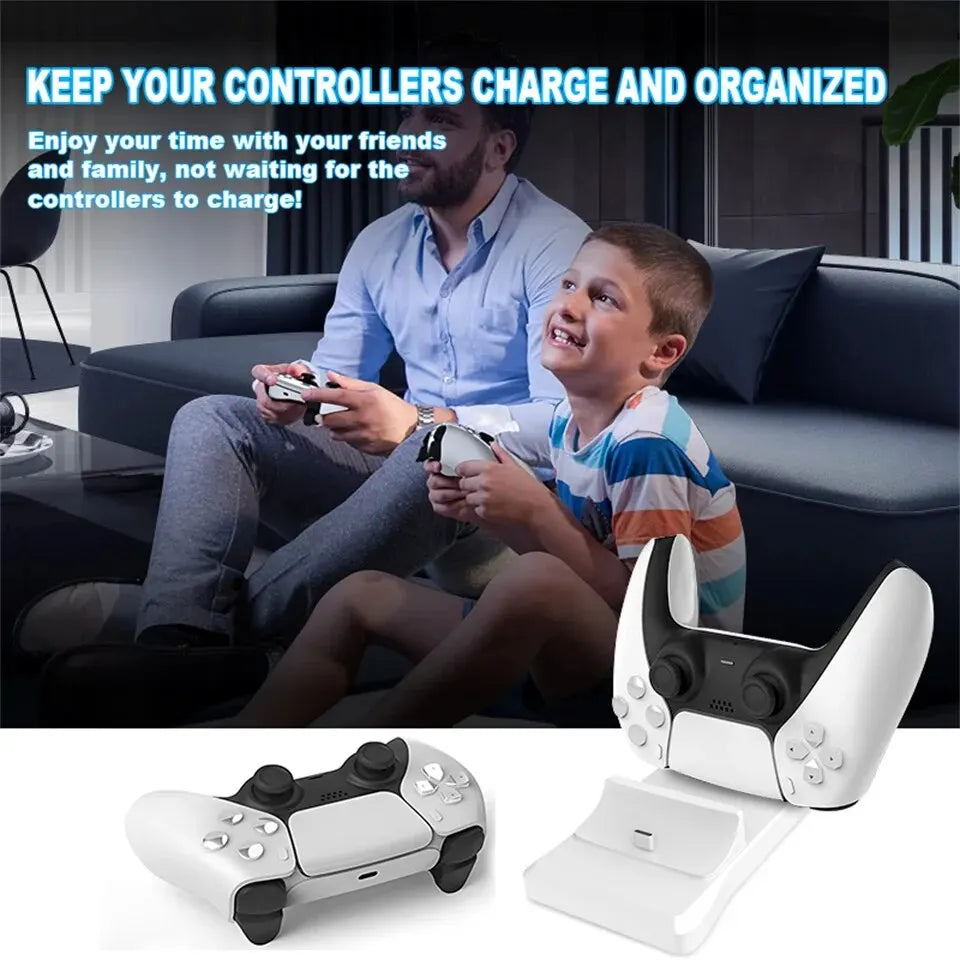 NEW Arrivals Dual Controller Charging Stand for Play Station 5 Controller Charger Dock Station PS5 with Fast Charging AC Adapter 5V 1.2A Video Games Computer Accessories Electronic Supplies