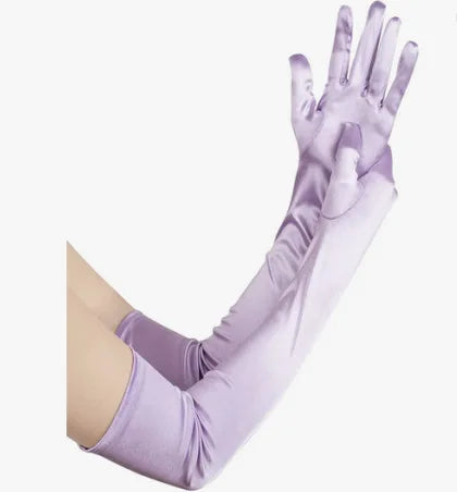 NEW Luxury Opera Satin Gloves Elegant Purple Red Black White Bridal Party Gloves for Wedding Prom One Size Fashion Stretch Women purple Gloves Girls Ladies Luxury Fashion Apparel Accessories Clothing Supplies