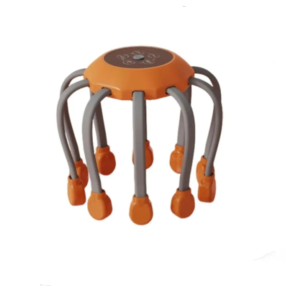 NEW Arrivals 3 Colors Electric Octopus Claw Eight Claw Massager Stress Relief USB Charging Scalp Massager Therapeutic Hands Free Electric Head Massager Health Care Supplies