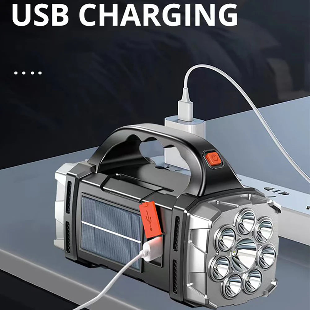 NEW Arrivals 5000mAh Solar LED Flashlight COB Camping Lantern Work Light USB Charging Torch Light Waterproof Portable Searchlight Power Bank
