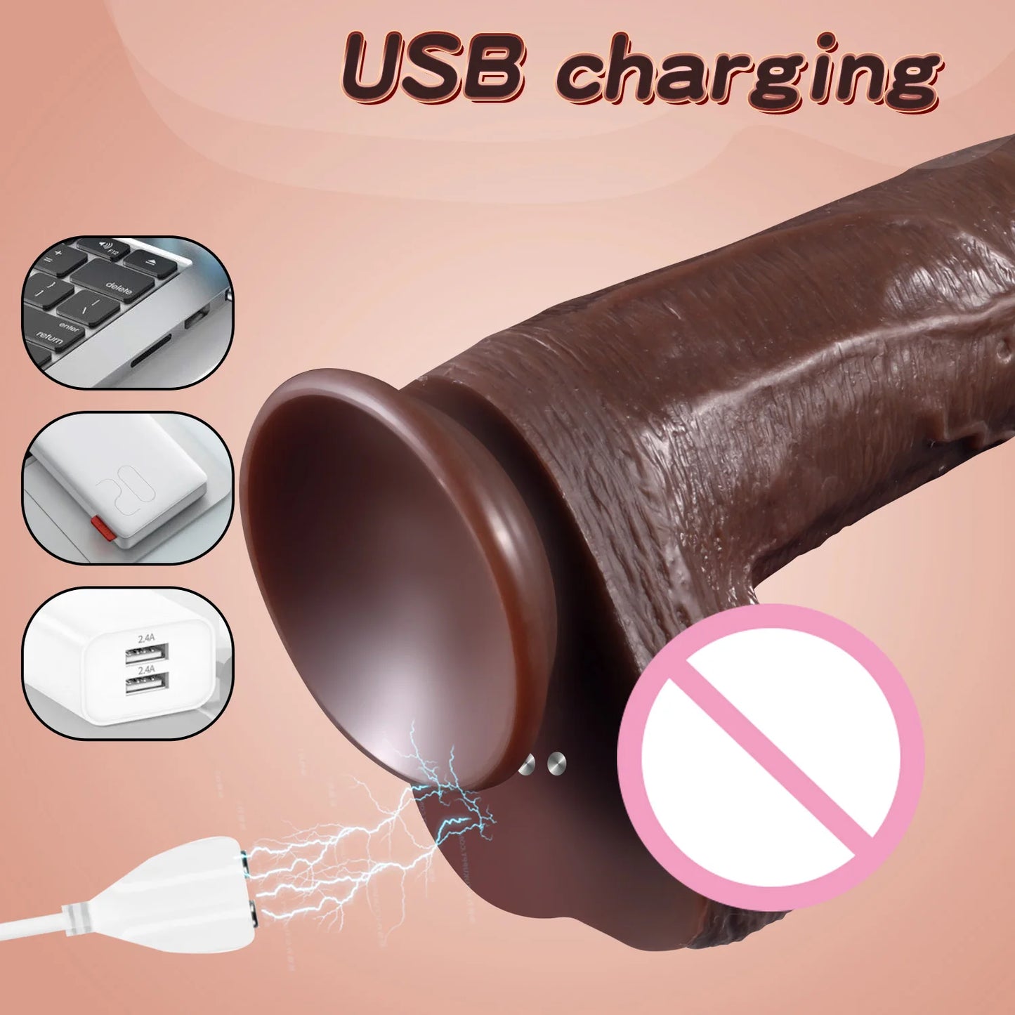 NEW Arrivals 10 inch Realistic Dildo Big Penis Anal Dildos Female Masturbation Telescoping Vibrator Vagina Anal Stimulator Sex Toy for Women Adults Sex Store Products